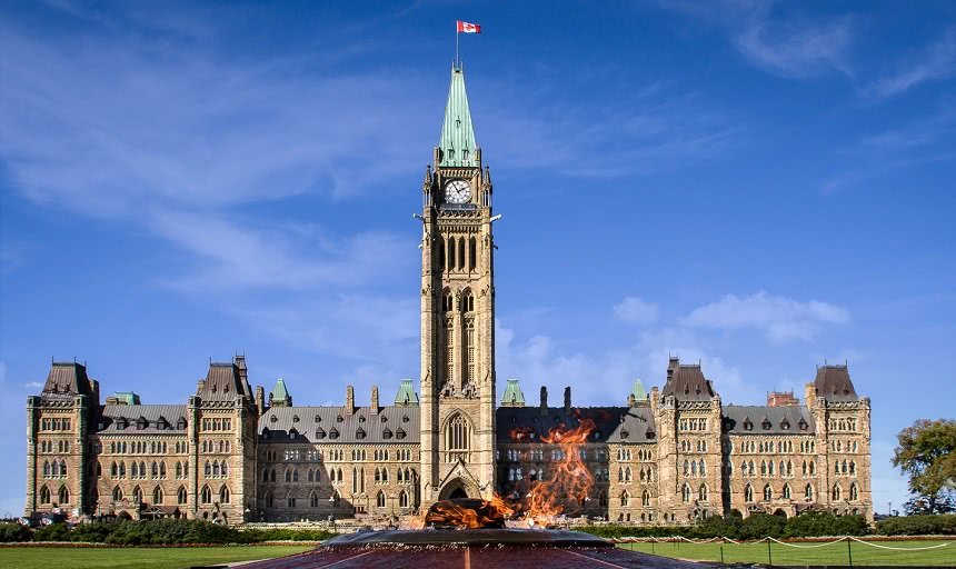 Здание парламента Канады, расположенное в Оттаве