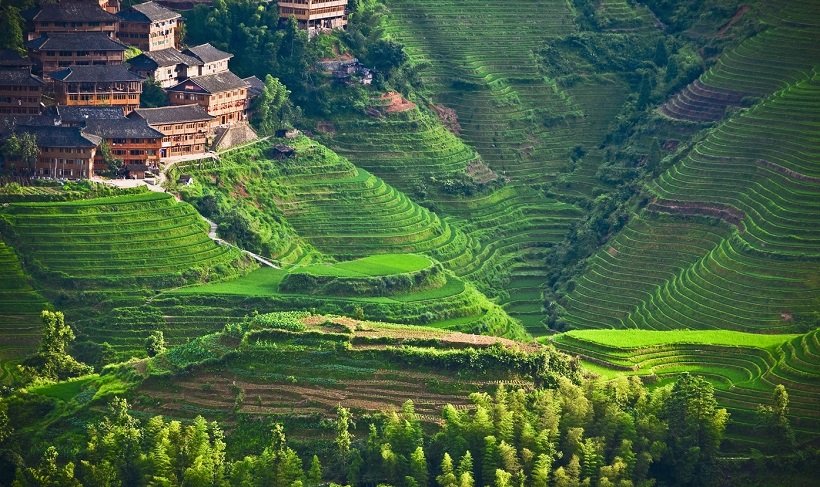 Террасы Лонгджи в Китае, деревня Пиньян