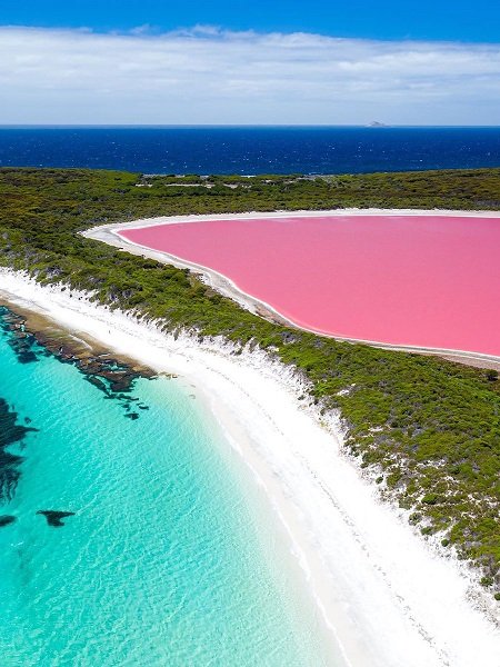 Озеро Хиллер с розовой водой