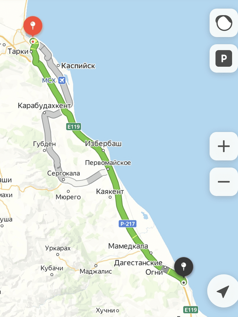 Расстояние от Краснодара до Махачкалы на автомобиле