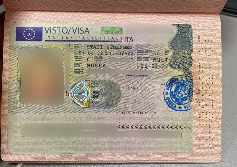 Шенгенская виза C в Италию, которую получил наш клиент в июне