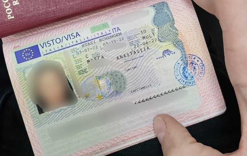 Образец итальянской шенгенской визы С