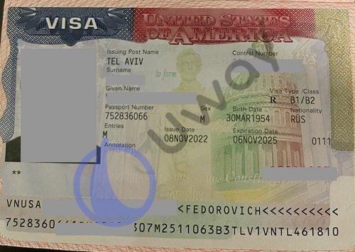 Вторая виза в США типа B1-B2
