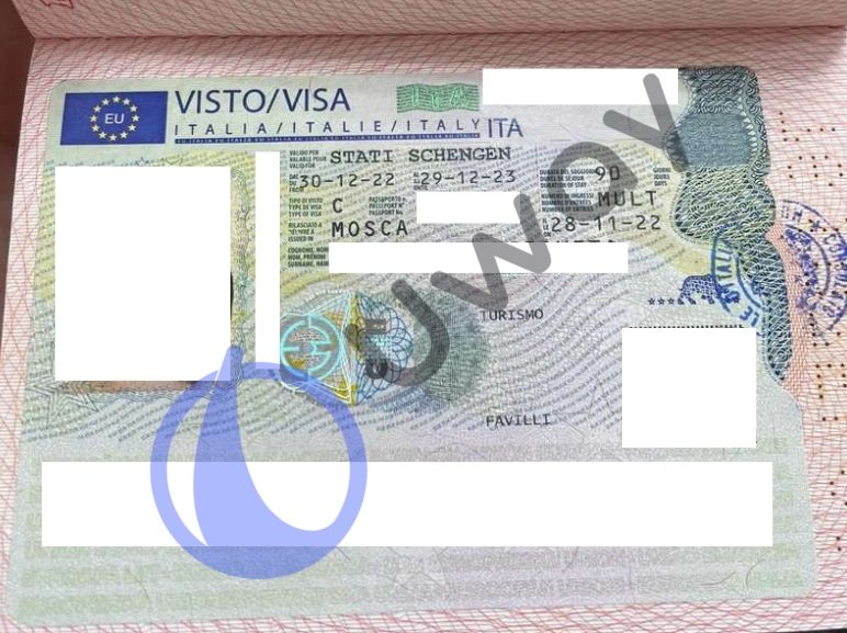 Годовая виза в Италию, которую получил наш клиент в декабре 2022